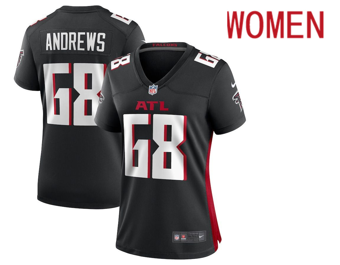 Women Atlanta Falcons #68 Josh Andrews Nike Black Game Player NFL Jersey->denver broncos->NFL Jersey
